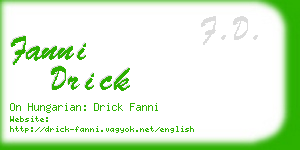 fanni drick business card